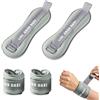 VIQIHEOE Set di 2 manicotti per pesi da polso, pesi da 0,5 kg per gambe e braccia, pesi regolabili alla caviglia, per pilates, jogging, yoga, grigio
