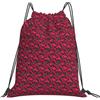 JBJGKHLP Zaino da donna con coulisse con stampa a fiori rosa rosso e rosa, borsa portatile per allenamento sportivo, viaggio, yoga, borsa fitness