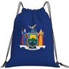 JBJGKHLP Zaino con coulisse con stampa bandiera dello Stato di New York, da donna, da uomo, per sport, allenamento, viaggi, yoga, borsa fitness