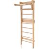 GYMAX Spalliera Svedese, Scala Svedese in Legno Massiccio con Barra di Trazione Rimovibile, per Palestra di Casa, 195 x 80 x 16 cm