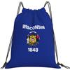 JBJGKHLP Wisconsin - Zaino da donna con stampa bandiera dello Stato, per sport, allenamento, viaggio, yoga, borsa fitness portatile