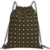JBJGKHLP Zaino da donna con coulisse con stampa natalizia dorata con fiocco di neve per sport, allenamento, viaggi, yoga, borsa portatile per fitness