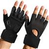 COFIT Guanti Palestra Uomo Donna con Pesi Polso, Guanti Palestra con Polsiere Palestra e Imbottitura 5MM SBR, Grip Palestra, Guanti Sportivi Traspiranti Antiscivolo per Fitness, Sollevamento Pesi - L
