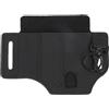 Uonlytech Organizer da Cintura Multifunzionale in Pelle Nera Clip in Acciaio, Porta Accessori e Torcia, per Uso Quotidiano e Outdoor