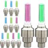 Cabilock 12pezzi Luci LED per Ruote Bici Impermeabili Luci Valvola Pneumatici Resistenti alle Intemperie per Bici Veicoli e Auto Sicurezza Notturna e Alta visibilità