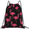 JBJGKHLP Zaino da donna con coulisse con stampa di fenicotteri rosa adorabile borsa da viaggio per sport da viaggio yoga borsa fitness portatile