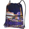 YYHWHJDE Las Vegas Night City Prints, zaino con coulisse, leggero, impermeabile, con tasca con cerniera, per viaggi ed escursioni