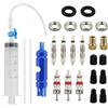 DNDGDLUA Biciclette Siringa per Liquido Sigillante per Tubeless 60 ML, Strumento di Rimozione Valvola, Compatibile con Sigillanti Stans Kit Montaggio Tubeless Include 8 nuclei e 8 cappucci delle valvole Presta