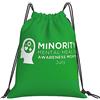 Generic Zaino con Coulisse in July I Wear Green for Minority Mental Health Awareness Month Sacchetta Sportiva Grande capacità Sacca da Palestra Resistente Drawstring Backpack per Scuola Viaggi Unisex