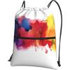 YYHWHJDE Macchie di pittura ad acquerello schizzi stampa zaino coulisse - leggero impermeabile sport palestra borsa con cerniera tasca per viaggi ed escursioni