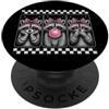 Bubblegum Raccoon Studio Simpatico fiocco rosa procione Bubblegum Coquette Occhiali Design PopSockets PopGrip Adesivo