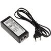KALEA-INFORMATIQUE Alimentatore esterno POE Power Over Ethernet da 220V a 48V 0,5A. Iniezione + sui fili 4 e 5 e - sui fili 7 e 8. Ingresso e uscita RJ45.