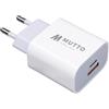 MUTTO Caricatore USB C, 20W Rapido Caricatore Spina USBC + USB A, Presa Spinotto USB C per A-pple, Transformatore Alimentatore Tipo C 20W compatibile con iPhone 17 16 15 14 13, Samsung, Xiaomi, iPad
