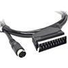 XORO AV3 ACC400513 - Cavo adattatore audio/video per modelli XORO HRT 8772/8780, adattatore SCART/connettore per ricevitore XORO, lunghezza 1,5 m, colore: Nero
