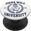 Alpha Wolf University Meme Alpha Wolf della Sigma Wolf University Brainrot PopSockets PopGrip Adesivo