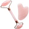 IRIVER BLANK Jade Gua Sha & Rose Quartz - Kit di strumenti per la cura della pelle di alta qualità per estetiste, donne, rughe, sollievo dalla tensione muscolare, massaggio linfatico, rimozione dei punti neri e