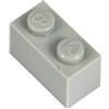 Q-Bricks Sacchetto da 250pz. Mattoncino 1X2 Grigio Chiaro 411