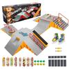 Tlater Kit per skateboard e parco con dita Mini kit di rampa per skateboard con dita montaggio fai da te per tastiera skateboard parco per bambini regalo di compleanno giallo 14 - in 1