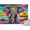9K4D7V2G Elefante Colorato Puzzle 1000 Pezzi Carta per Adulti Spiaggia Tropicale Gioco di Puzzle 1000 Pezzi Famiglia Relax Decorazione Casa 52x38cm/1000pcs
