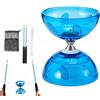 Hojalis Diabolo con Cuscinetti a Sfera, Set Diabolo A Triplo Cuscinetto con Corda di Ricambio, Sacchetto a Rete, 4 Colori Lampeggianti Carousel Diabolo Set, Sacchetto a Rete, Diablo Set per Adulti