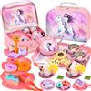 SACBRZZ 48 Pezzi Set da Tè Per Bambini, Tè Pomeridiano Accessori Cucina Bambini con Dessert Donut Tazze Piatti, Set Cucina Giocattoli per Natale Compleanno Regalo Bambina 3 4 5 6 7 Anni