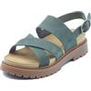 Timberland 0A2KZ5 Clairemont Way Dark Green Sandali per Donna in Pelle con Fibbia (Taglia 38)