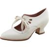 Generic Scarpe con tacco Chunky da donna, vintage, Wingtip, Oxford, con fiocco scavato, con lacci e lacci