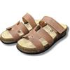 Hergos Ciabatta Comfort Donna Montecar in pelle chiusura a strappo Sottopiede in Sughero e Pelle Plantare estraibile