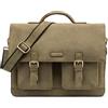 LEABAGS Borsa documenti per uomo e donna | Custodia per laptop in vera pelle 15 | Borsa a tracolla con tracolla | Borsa messenger | Borsa da lavoro | Borsa per insegnanti | Verde natura