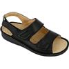 Hergos H441 - Sandalo uomo in pelle super morbida con plantare estraibile, chiusura in velcro per allacciatura personalizzata - Cervo Nero