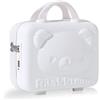 Balakaka Beauty Case da Viaggio Rigido 30x15x23 cm, Impermeabile Make up Bag con Blocco Password, 10 L Valigetta Trucchi con Cerniera Custodia Cosmetica in ABS, Bianco