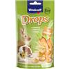 Vitakraft Drops, snack per conigli e criceti, con carota, ideale per coccolare, senza zuccheri aggiunti (1x 75g)