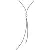 UNO DE 50 | Ciondolo in pelle lunga con tre sfere centrali placcate in argento sterling, gioiello artigianale | Made in Italy, One size, Argento, Nessuna pietra preziosa