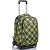 Invicta Trolley Scuola Sgancabile New Tech, Giallo, Tartan, 3 in 1, Triplo Uso, Zaino con Carrello Sganciabile, Maxi capienza, Zaini e Trolley, Scuola, Viaggio, Unisex