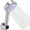 BoYue Soffione doccia rotondo ad alta pressione, soffione doccia rotondo, doccetta a mano con spruzzatore portatile, accessori da bagno