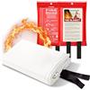 Busteelight Coperta Antincendio 100 × 100 cm - Coperta Ignifuga in Fibra di Vetro per Casa, Cucina, Auto e Ufficio - Fire Blanket di Emergenza (1 Pezzo)