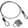 M METERXITY 1-Set Cavo Di Sicurezza Con Serratura A Combinazione A 3 Cifre, 1.64FT Cavo In Acciaio Rivestito In PVC Per Valigie Da Viaggio/Viaggi All'Aperto/Biciclette, Doppio Anello [Nero]