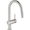 Grohe Rubinetto Miscelatore Monocomando per Lavello, Grigio (Super Steel), C-Auslauf 32321DC2