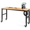 VEVOR Banco da Lavoro per Officina Garage 122x51x104 cm Tavolo da Lavoro Regolabile in Altezza 79-104 cm Struttura in Acciaio Multifunzionale con 4 Ruote per Riparazioni Fai-da-te
