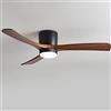 WZLMZ Ventilatore da soffitto Nordico per Interni 12W LED dimmerabile Ventilatore da soffitto Silenzioso a 6 velocità con Pale in Legno Chiaro Soggiorno Sala da Pranzo Plafoniere Illuminazione con ventila