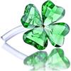 HDCRYSTALGIFTS Statua ornamentale da collezione con quadrifoglio, 10,2 cm, in cristallo verde, ornamento fortunato per mamma, donna, auto, tavolo, mensola, decorazione, verde