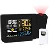 YUNYHAO Sveglia Con Proiezione - Proiettore Orologio Digitale A Soffitto - Con Display Della Temperatura Interna/esterna - Doppia Sveglia - Retroilluminazione A Colori - Previsioni Meteo
