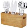 CREATCABIN Porta Posate per Cucina Contenitore Legno per Utensili Organizer per Posate Legno Contenitore per Posate 3 Scomparto per Forchetta Cucchiaio Coltello Spatola 2.8x9x11.4cm