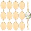Beebeecraft 1 Scatola 30 connettori Cabochon Charm 304in Acciaio Inossidabile Color Oro Ovale con Castone Vuoto e Doppi Anelli per La Creazione di Gioielli Fai da Te