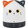 I-TOTAL® -Timer da Cucina analogico con ring finale a 360°, a Forma di Animale, Conto alla Rovescia 60 Minuti Allarme Rotante a Contaminuti da Cucina (ORANGE CAT)