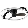 RL LIVE YOUR LIGHT Reality Leuchten Ventilatore STOCKHOLM R64262132, nero opaco, metallo, 25W, 2700K - 6500K, 4300lm, pale richiudibili, telecomando incluso, dimmerabile, luce notturna