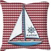 IL MAGGIOLINO | Fodera 40x40 Gobelin con Stampa Barca a Vela, Tessuto Doppio, Cerniera Nascosta, Made in Italy