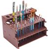 PH PandaHall Supporto per pennelli in legno a 3 ripiani per pennelli da pittura, organizer per penne, pennelli da artista, organizer per pennelli da tavolo, per pittura, matite, penne, acquerelli