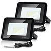 Lospitch Faretto LED da Esterno 20W 2 Pezzi, Faretti LED Impermeabile IP66, Super Luminosa 1700LM Bianco Caldo 3000K Faro LED Esterno, per Cortile Garage Piazza (Nessuna Spina)