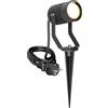 ledscom.de SHINGA faretto da giardino con picchetto a terra per esterni, IP65, spina, antracite, 1x GU10 max. 15W